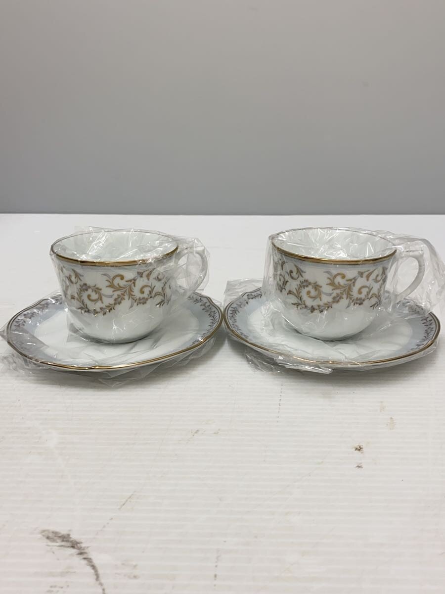 【中古】Noritake◆カップ&ソーサー/WHT/金縁【キッチン用品】