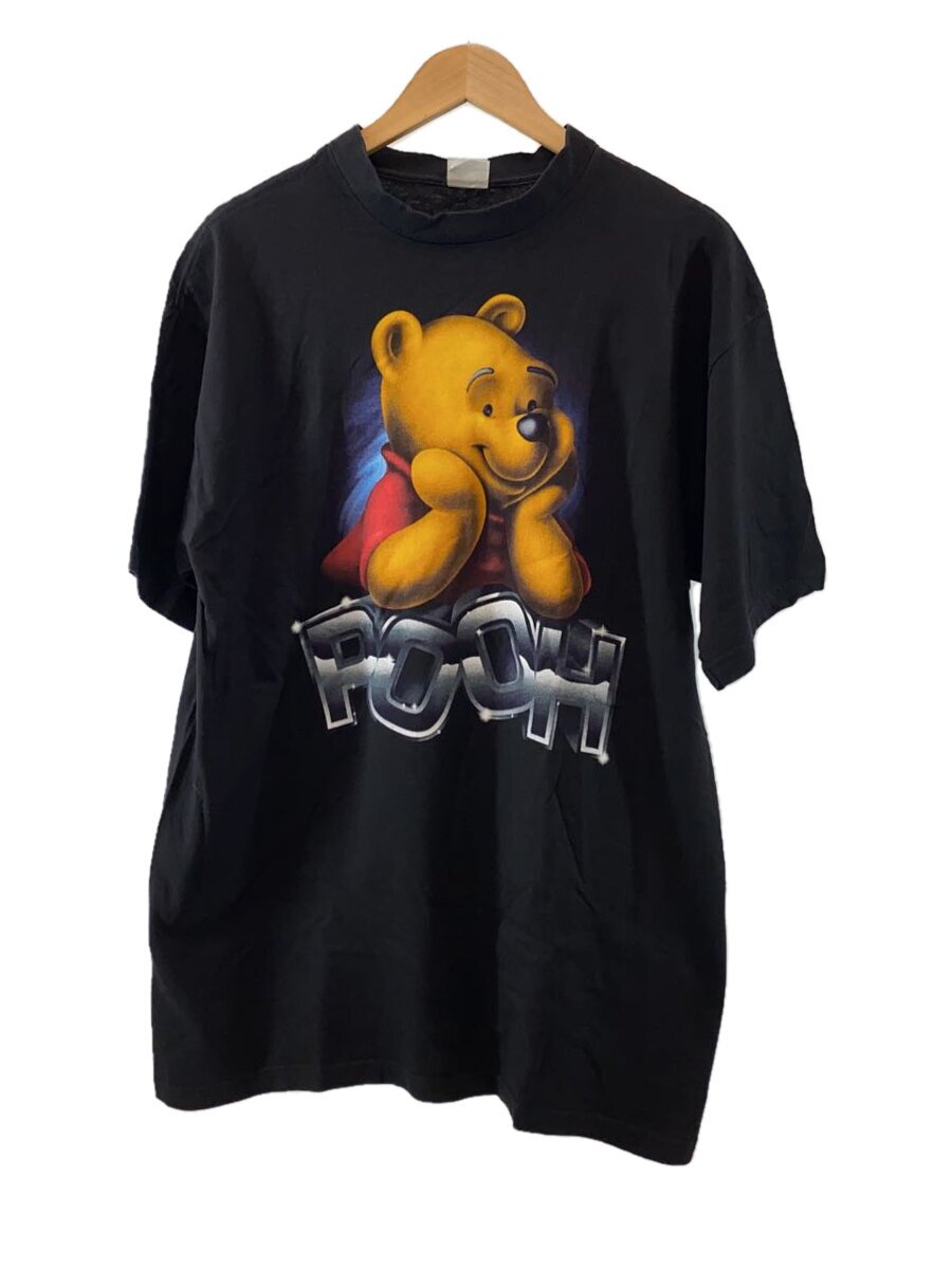 【中古】Disney◆90s/USA製/プルオーバー/L/綿織物/BLK/プーさん刷り上げる【メンズウェア】