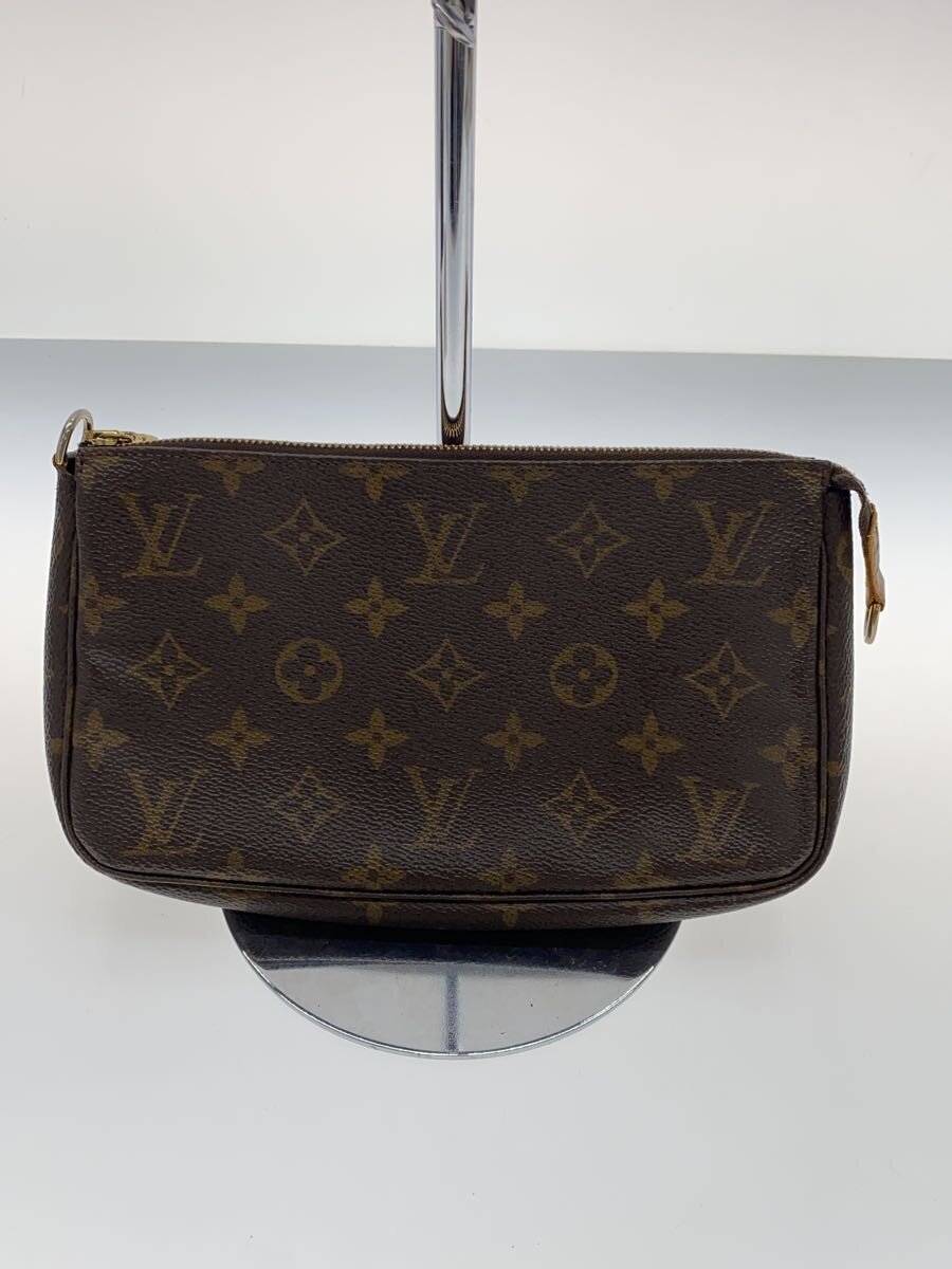 【中古】LOUIS VUITTON◆1)ポシェット・アクセソワール_モノグラム・帆布/PVC/BRW【御徒面子】