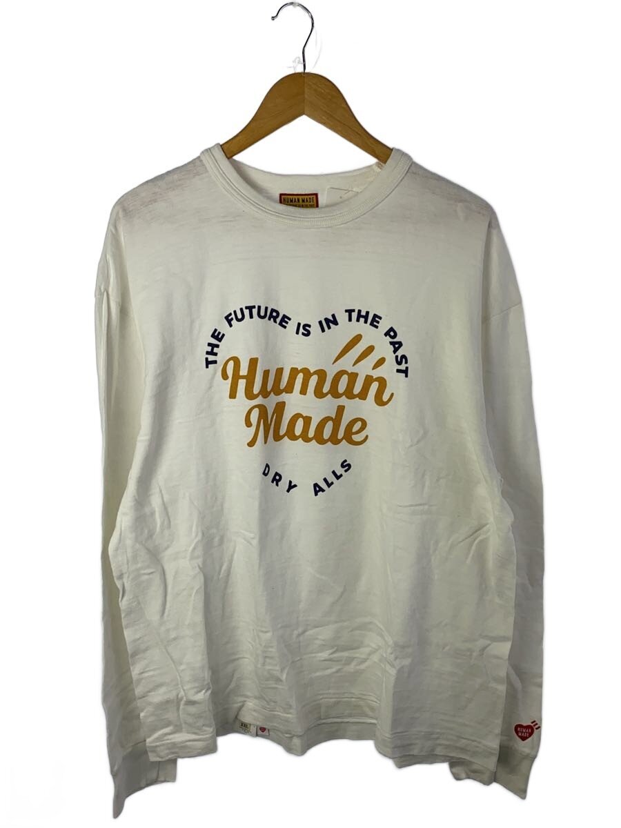 【中古】HUMAN MADE◆S/25SS/長袖プルオーバー/XXL/綿織物/WHT/hm29cs019【メンズウェア】