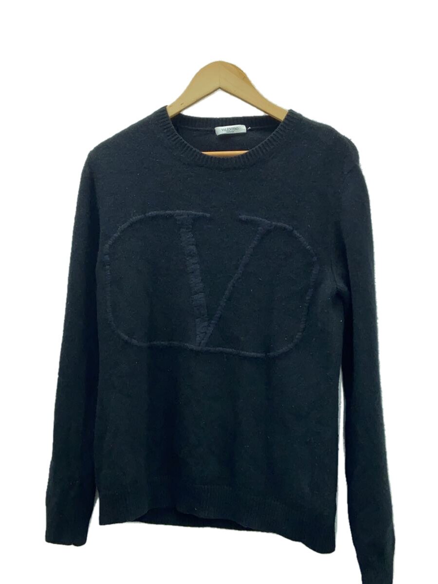 【中古】VALENTINO◆編み物・プルオーバー(薄っぺら)/S/羊毛/BLK/0000015618【メンズウェア】