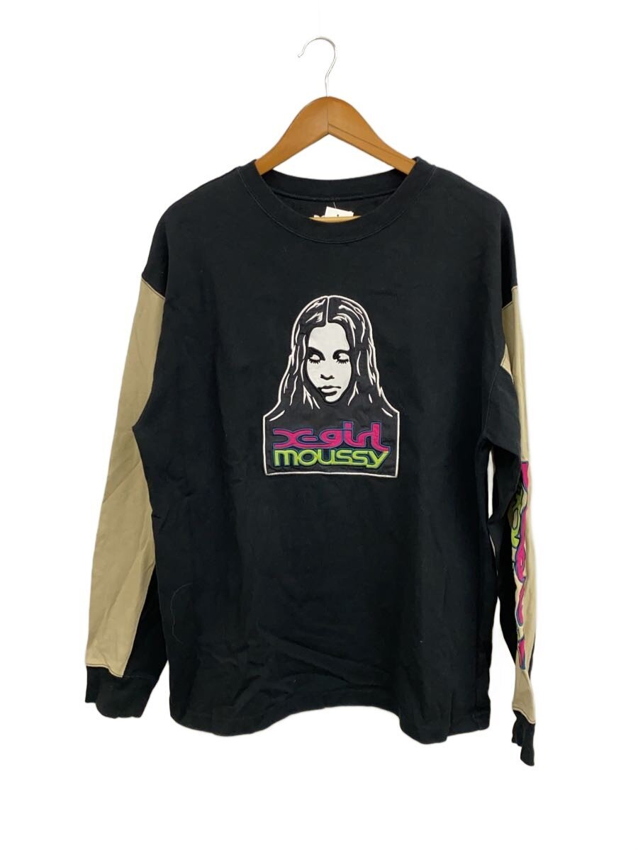 【中古】X-girl◆長袖Tシャツ/FREE/コットン/BLK/010GSQ01-0270【レディースウェア】|2nd STREET 店