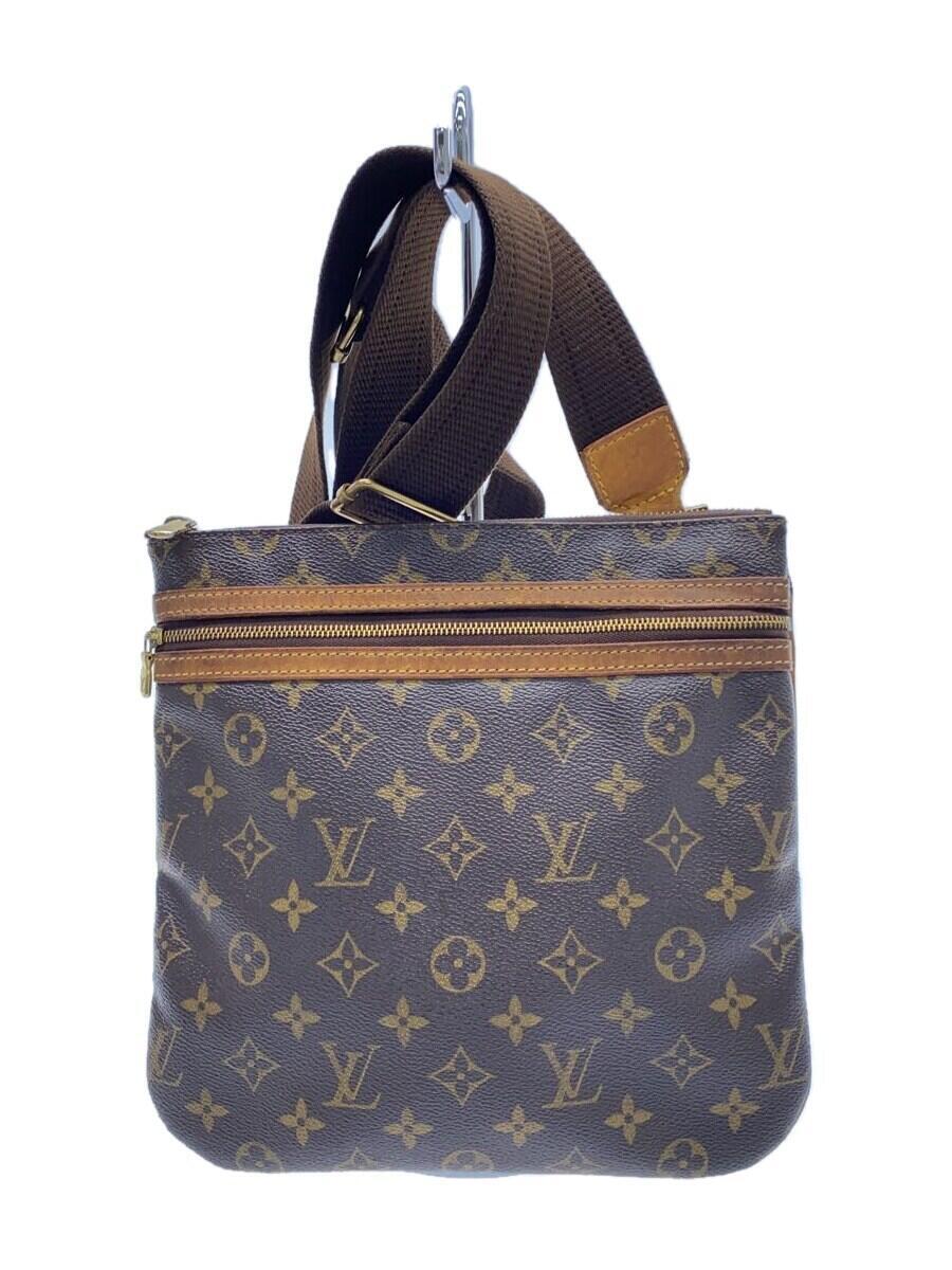 【中古】LOUIS VUITTON◆ポシェット・ボスフォール_モノグラム・帆布_BRW/PVC/BRW【御徒面子】