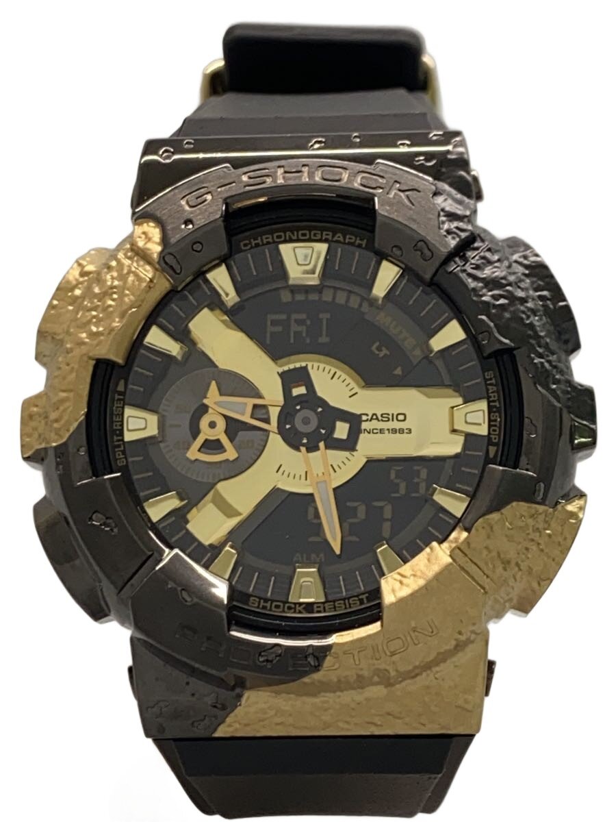 【中古】CASIO◆石英ウオッチ_G-SHOCK/デジアナ/天然ゴム/BLK/BLK/SS【服飾雑貨他】
