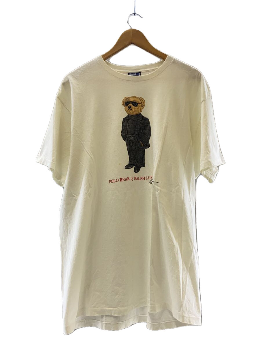 【中古】POLO RALPH LAUREN◆USA製/ポロベア/ティーシャツ/M/綿織物/WHT//【メンズウェア】