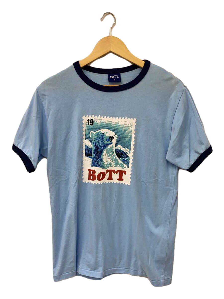 【中古】BoTT◆Bear Stamp Ringer Tee/プルオーバー/M/綿織物/BLU/刷り上げる/241BoTT29//【メンズウェア】
