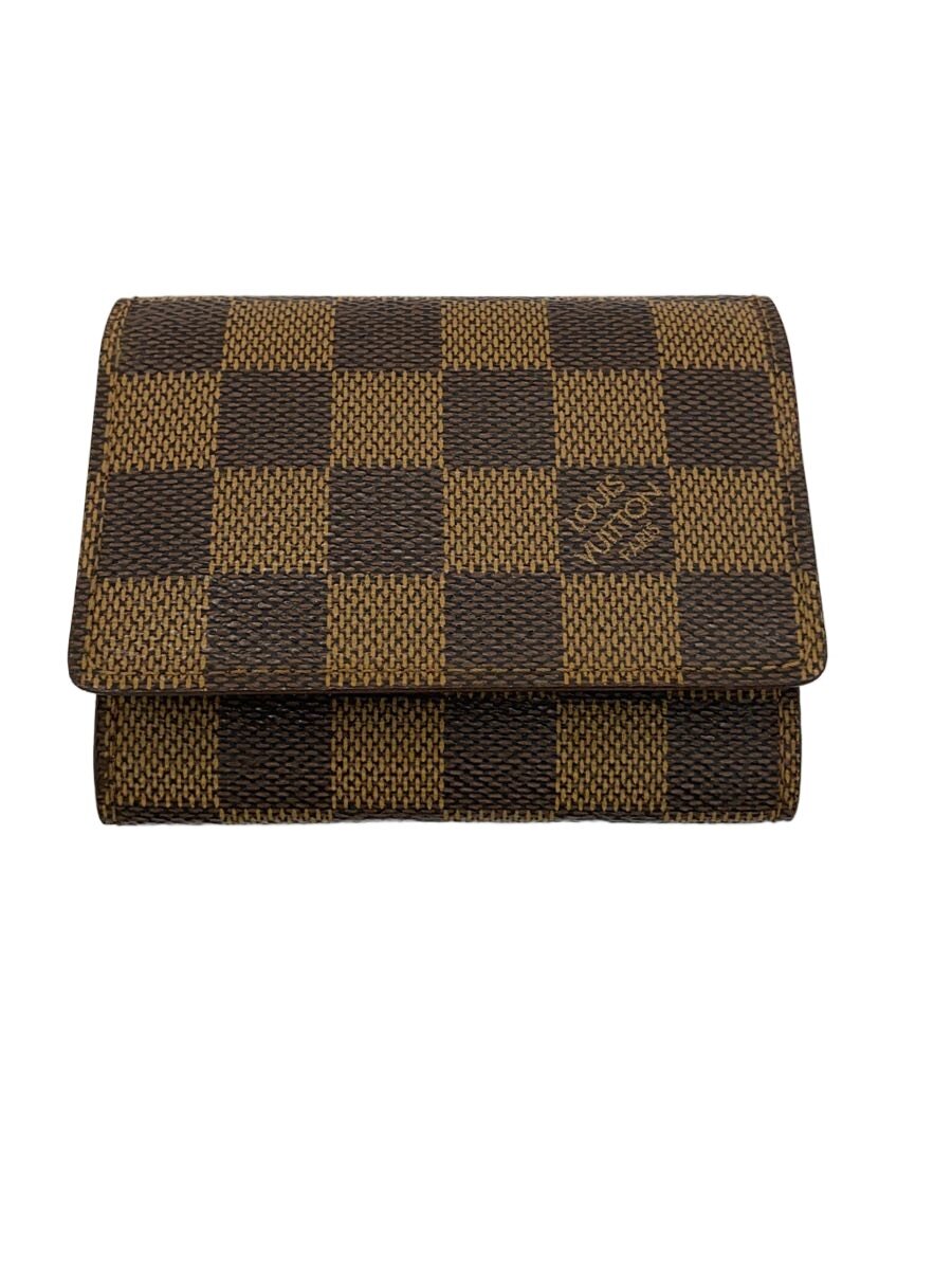 【中古】LOUIS VUITTON◆アンヴェロップ・カルト・ドゥ・ヴィジット_ダミエ・エベヌ/--/BRW/メンズ【服飾雑貨他】
