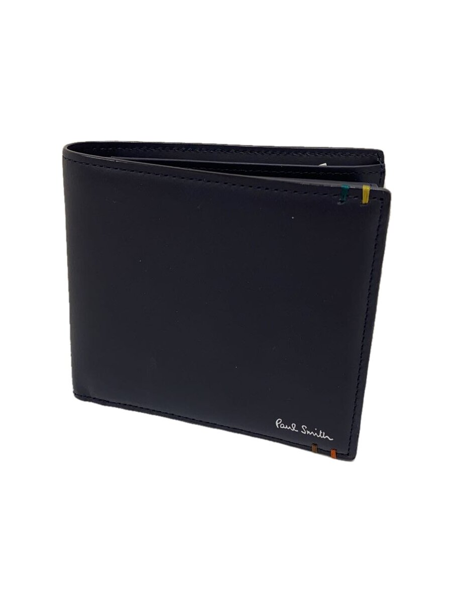 【中古】Paul Smith◆2つ折り紙入れ/牛皮/NVY/無地/メンズ/BPS854【服飾雑貨他】