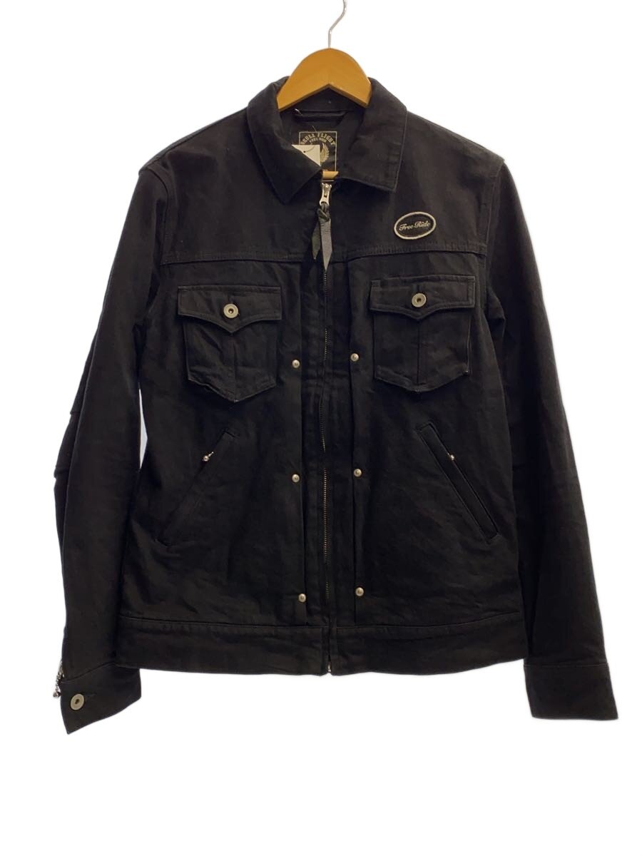 【中古】SKULL FLIGHT◆RIDERS STRETCH DENIM G JACKET/シンチバック/Gジャン/40/コットン/BLK【メンズウェア】|2nd STREET 店