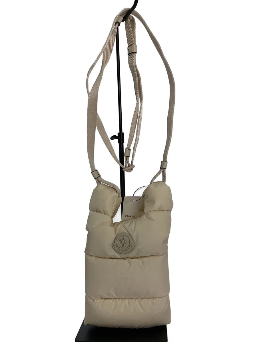 【中古】MONCLER◆ショルダーバッグ/ポリエステル/WHT/無地【御徒面子】