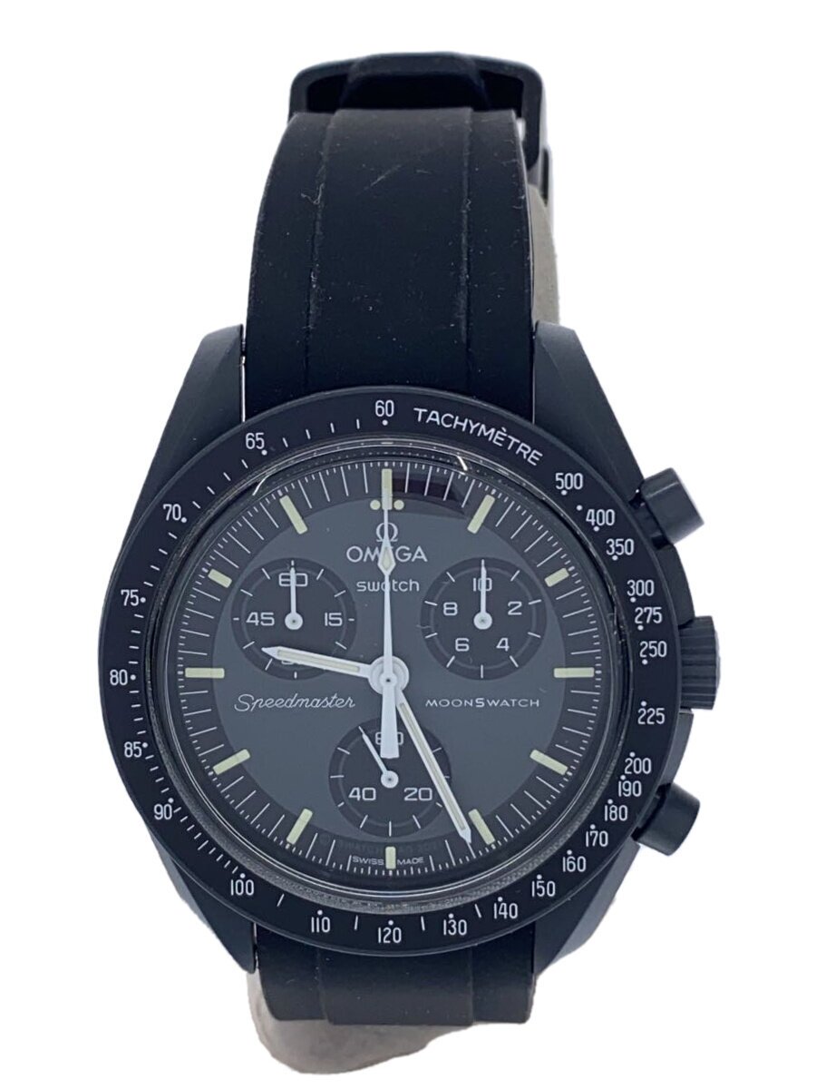 【中古】OMEGA◆石英ウオッチ/アナログ/--/GRY/BLK【服飾雑貨他】