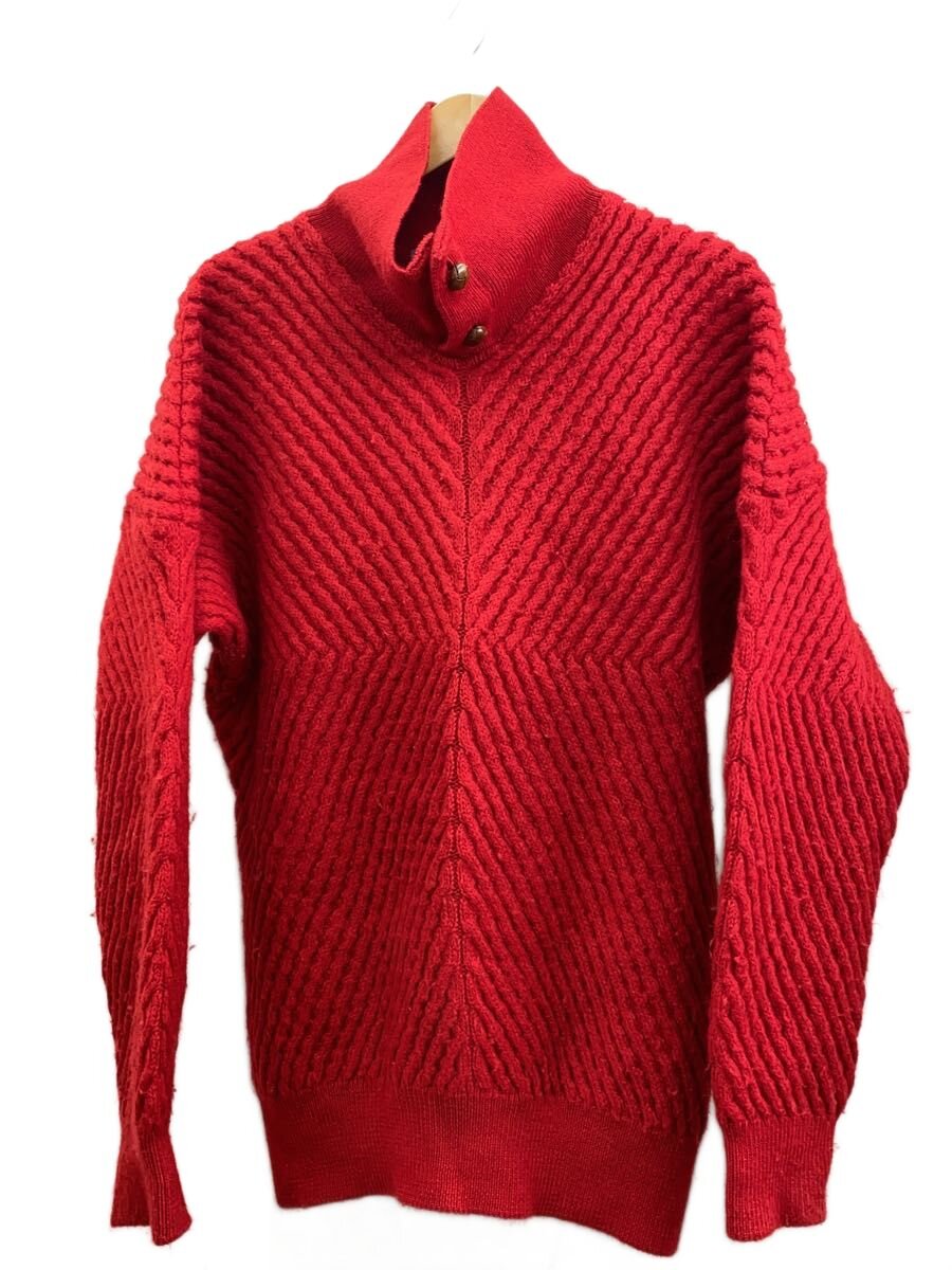 【中古】ISSEY MIYAKE MEN◆80s/筆タグ/ニット・セーター(厚手)/M/ウール/RED/9DL41501【メンズウェア】|2nd STREET 店