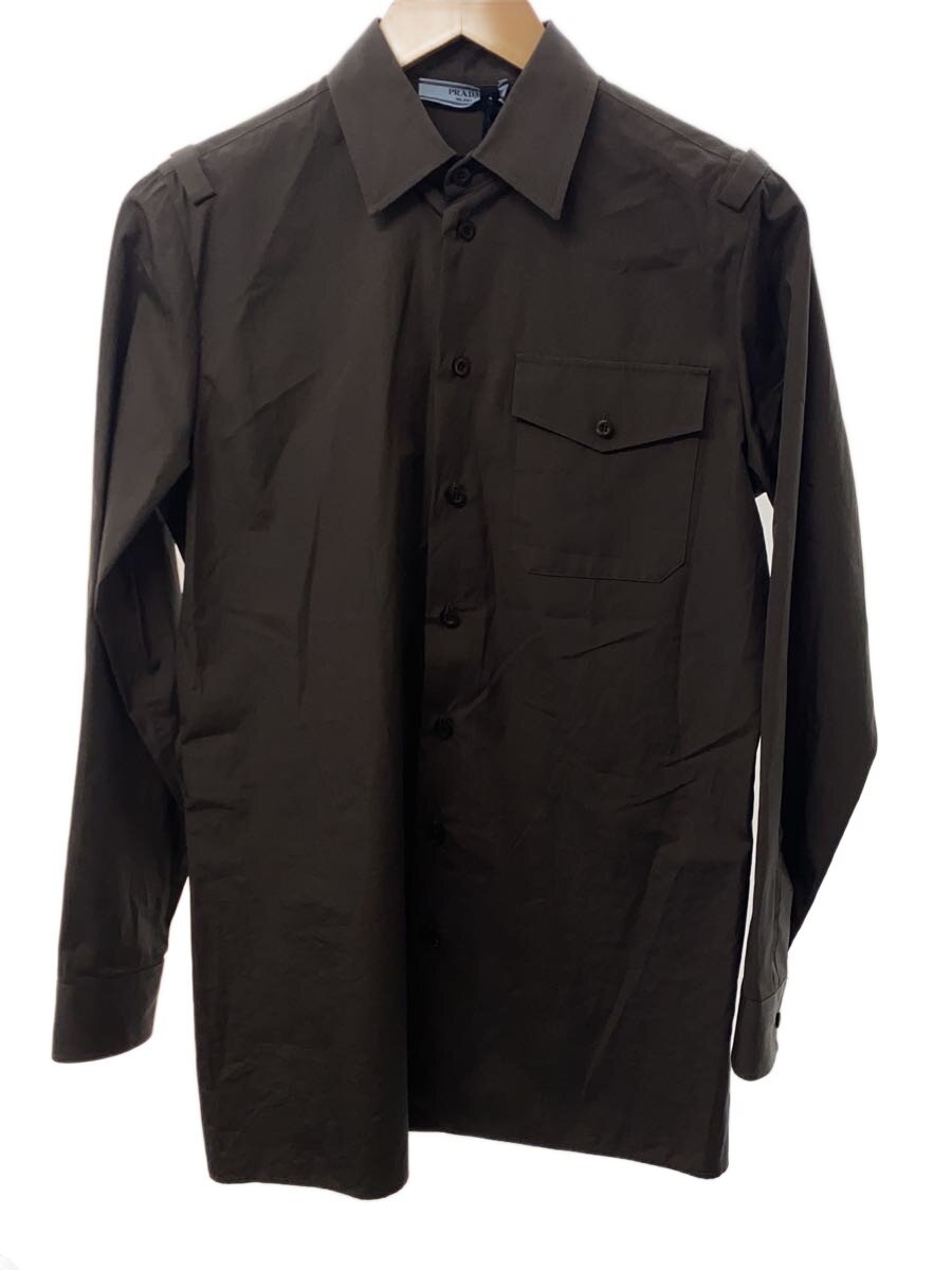 【中古】PRADA◆長袖プルオーバー/36/綿織物/薄墨色/無地/p479g【レディースお召しもの】