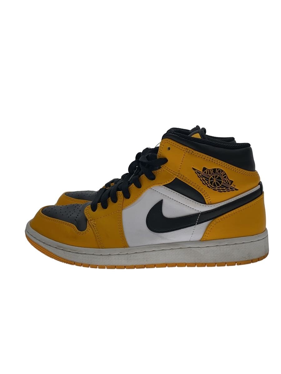 【中古】NIKE◆AIR JORDAN 1 MID_エアジョーダン 1 ミッド/27.5糎/YLW//【シューズ】