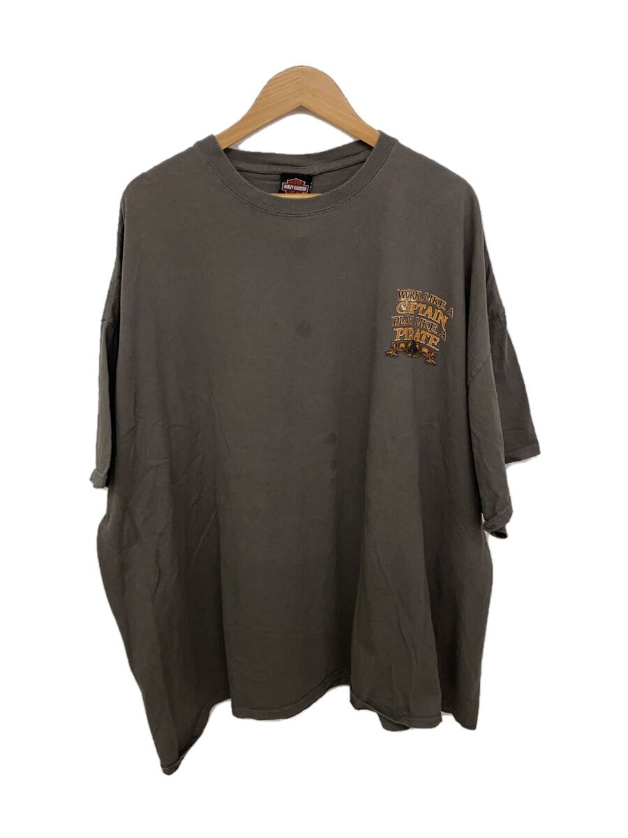 【中古】HARLEY DAVIDSON◆海賊/2022/カットソー/--/綿織物/GRY/刷り上げる【メンズウェア】