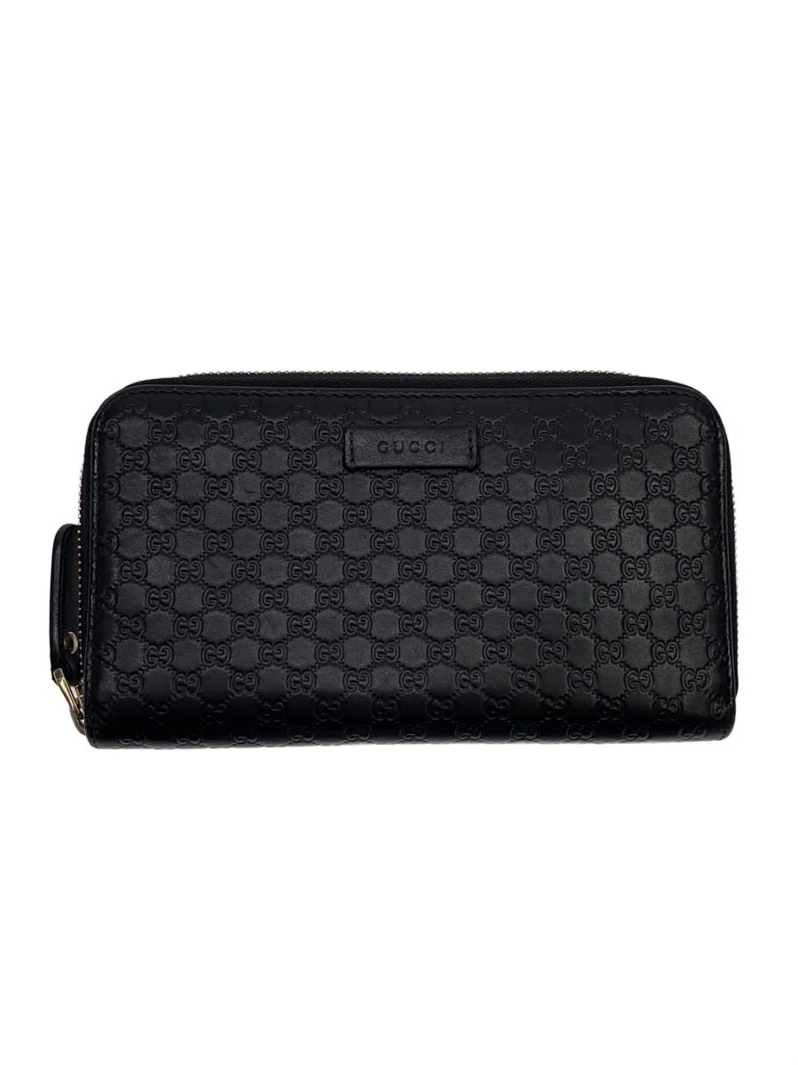 【中古】GUCCI◆マイクログッチシマ/長金入れ/なめし革/BLK/レディース【服飾雑貨他】