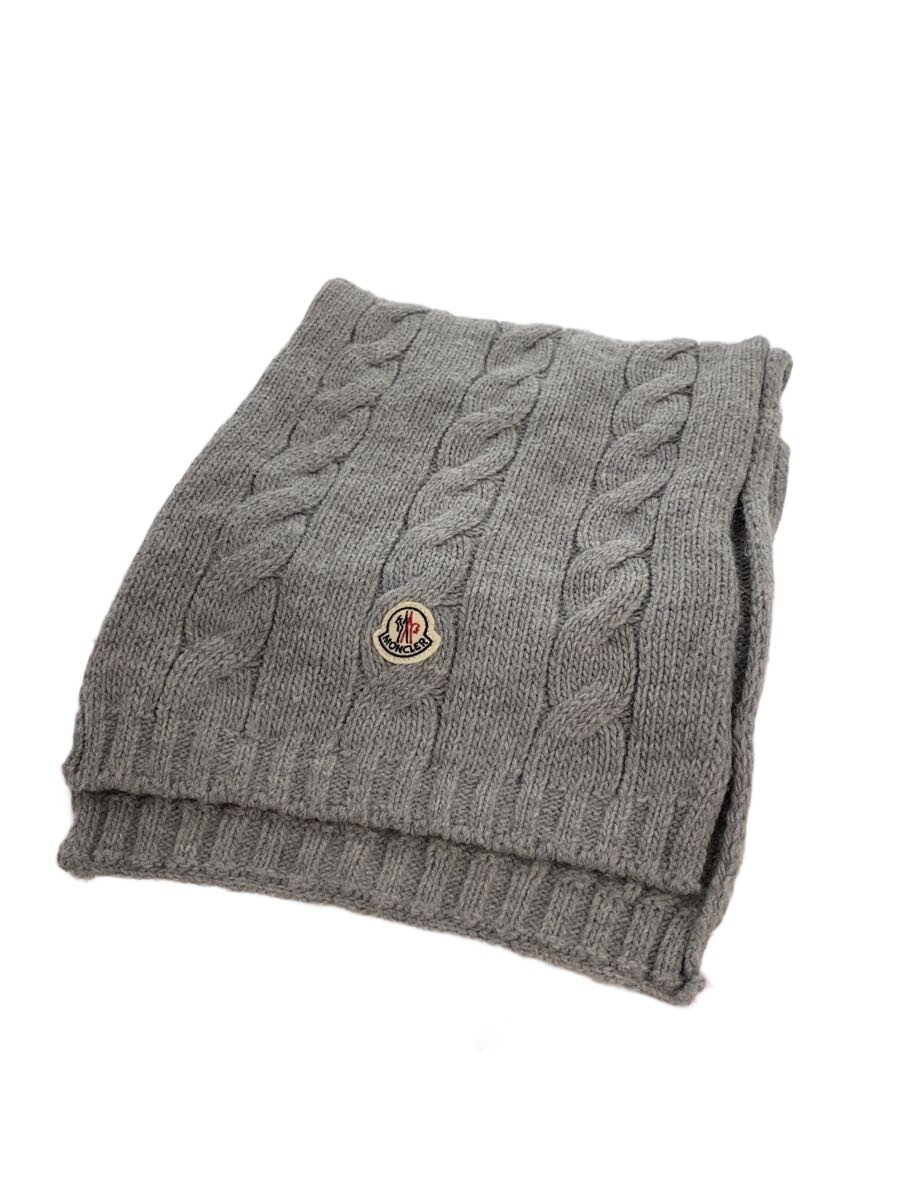 【中古】MONCLER◆えり巻き/アクリル繊維/薄墨色/メンズ/429530000305 04730/MONCLER/モンク軌跡【服飾雑貨他】
