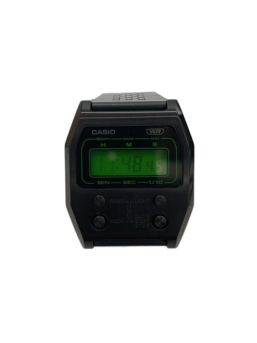 【中古】CASIO◆石英ウオッチ_余分の物/デジタル/ステンレス鋼/GRN/BLK/SS【服飾雑貨他】