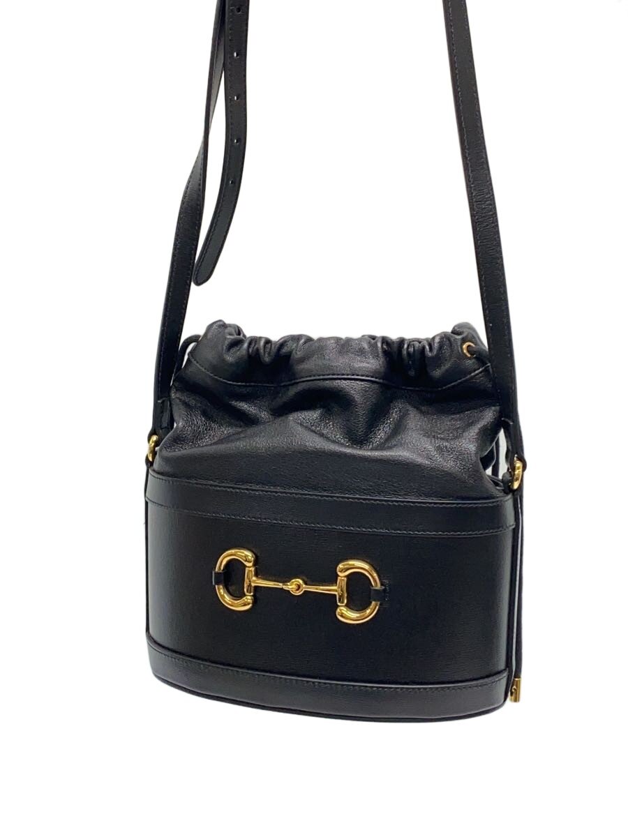 【中古】GUCCI◆井戸釣瓶御徒面子_導管ビット1955/なめし革/BLK//【御徒面子】