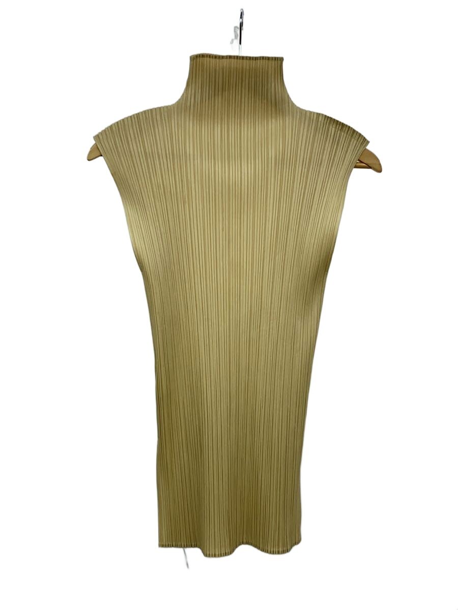 【中古】PLEATS PLEASE ISSEY MIYAKE◆ハイネックノースリーブカットソー/3/ポリエステル/IVO/PP04-JK603【レディース御召しもの】