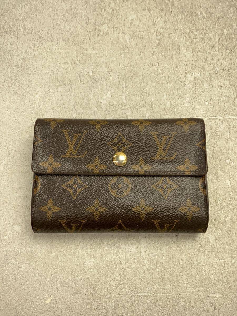 【中古】LOUIS VUITTON◆ポルト・フォイユ・アレクサンドラ_モノグラム・帆布_BRW/PVC/BRW/メンズ//【服飾雑貨他】