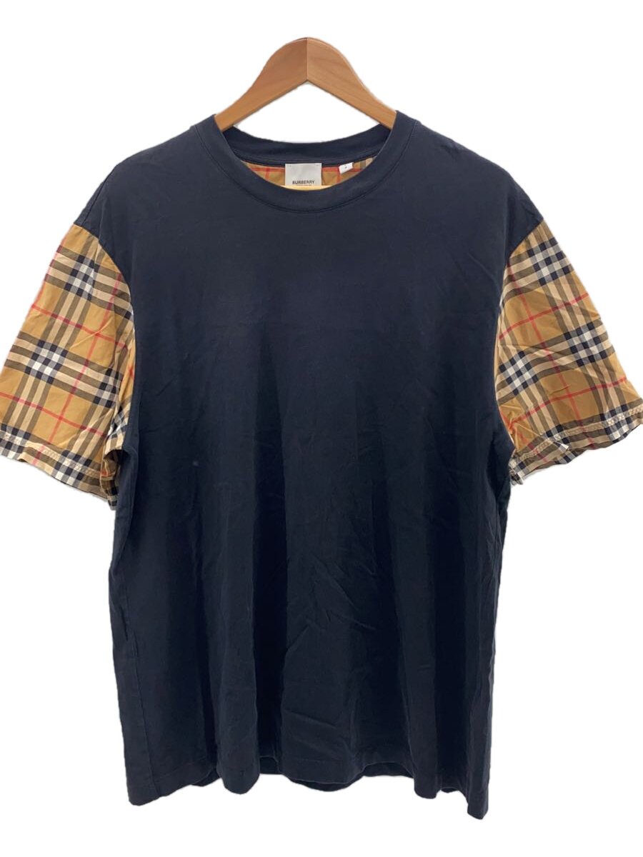 【中古】BURBERRY◆袖うつり変わりプルオーバー/L/綿織物/BLK/無地/8014895/ノヴァ読み合わせる/色褪セ当て嵌める感有【メンズウェア】