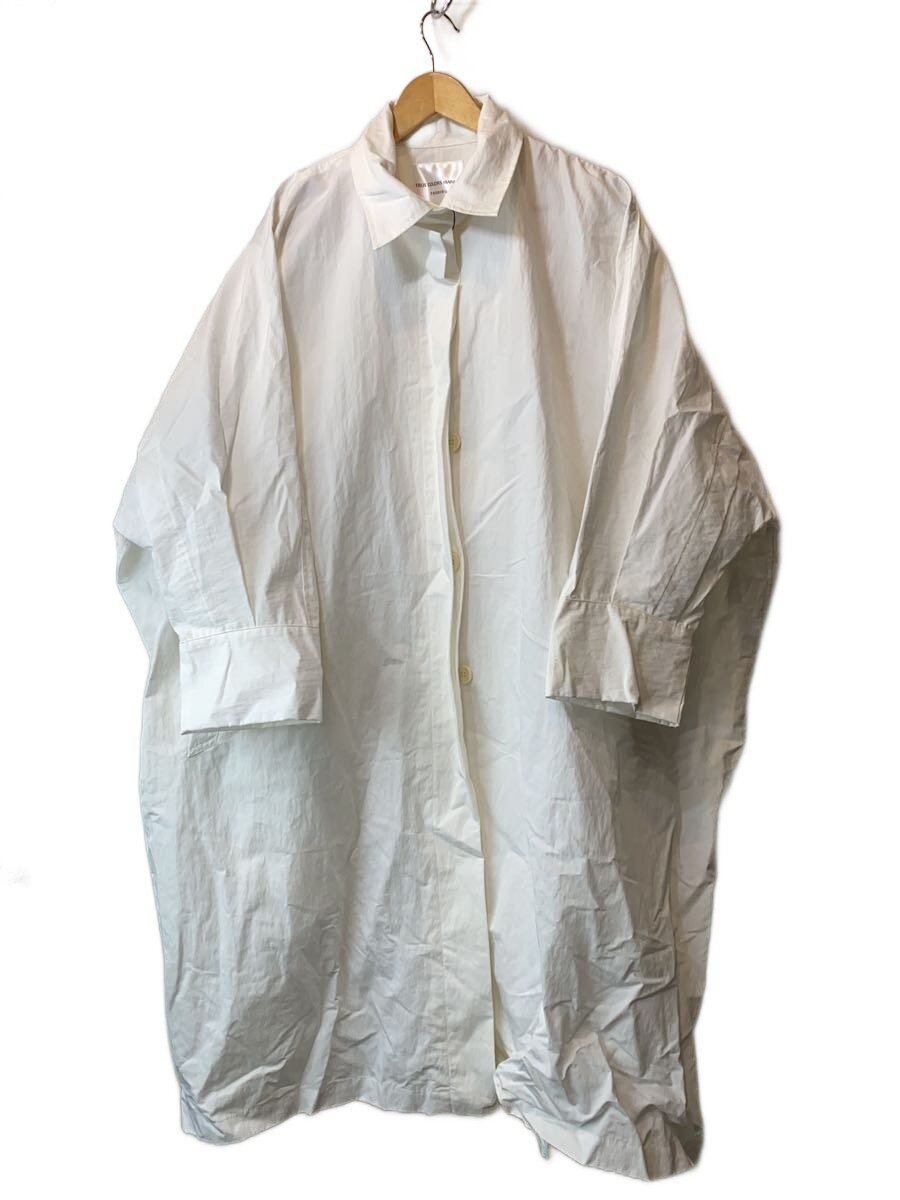 【中古】TRUE COLORS MARKET FASHIRU◆ステンカラー厚地の外套/--/綿織物/WHT【レディース御召しもの】