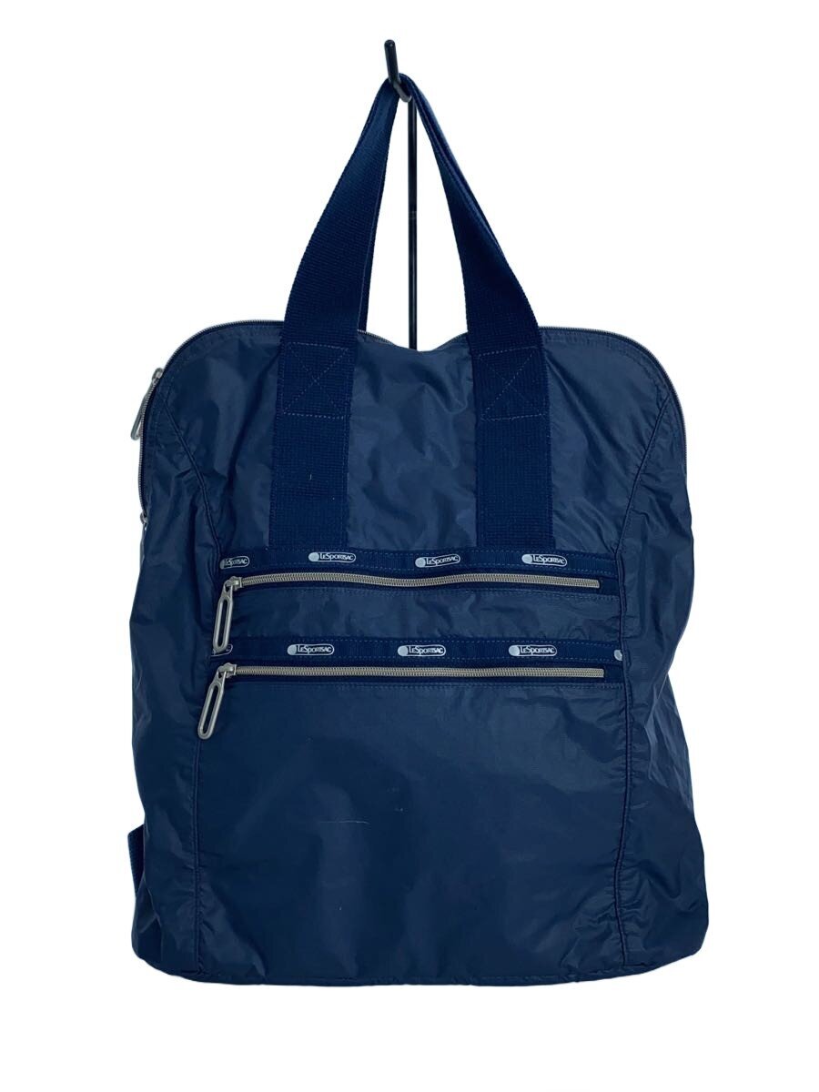 【中古】LESPORTSAC◆背嚢/ナイロン/NVY/無地//【御徒面子】