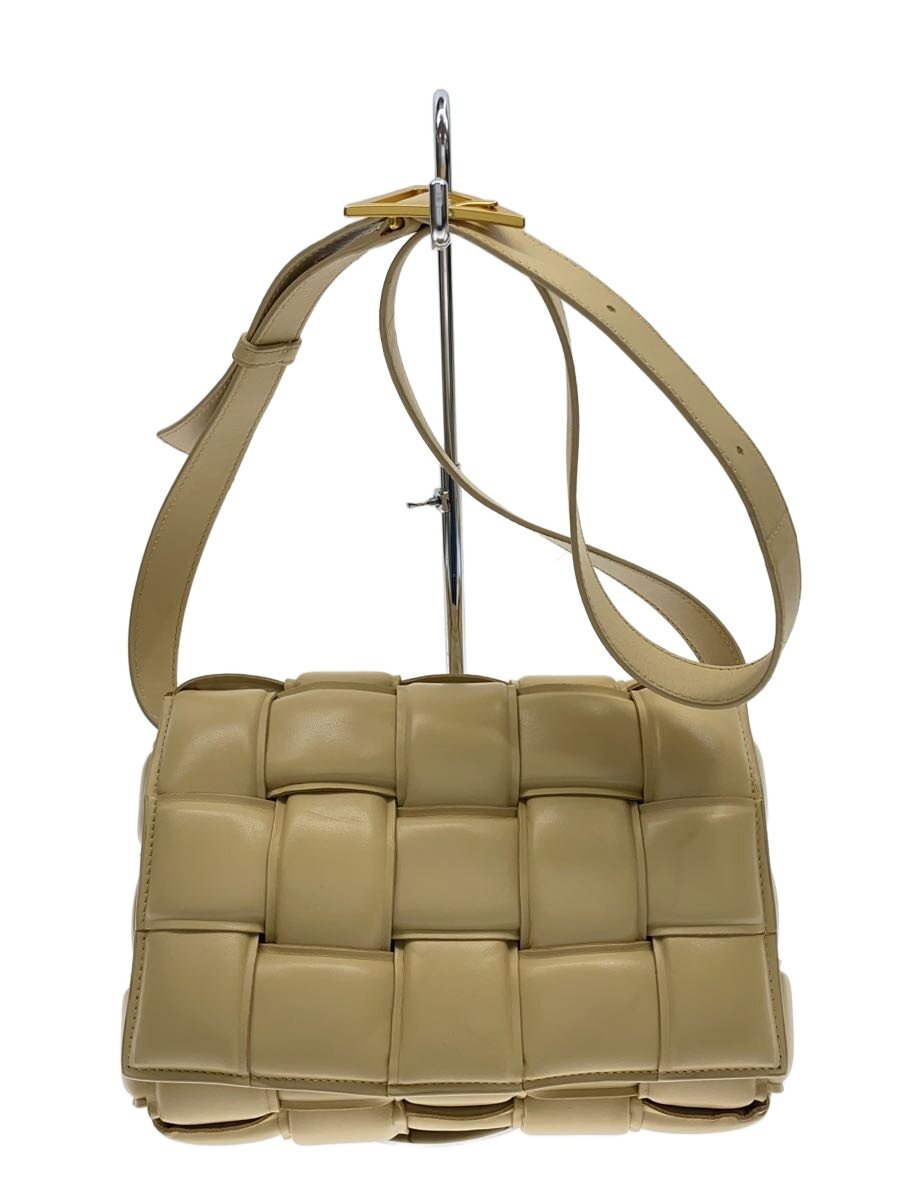 【中古】BOTTEGA VENETA◆ショルダーバッグ/--/象牙色/無地【御徒面子】