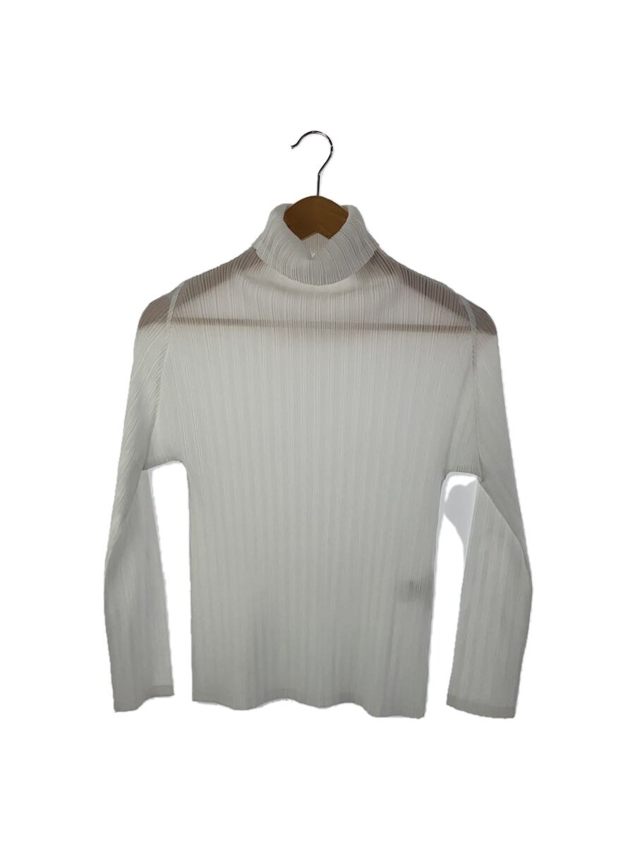 【中古】PLEATS PLEASE ISSEY MIYAKE◆トップス/3/ポリエステル/WHT/無地/PP05FK113【レディース御召しもの】