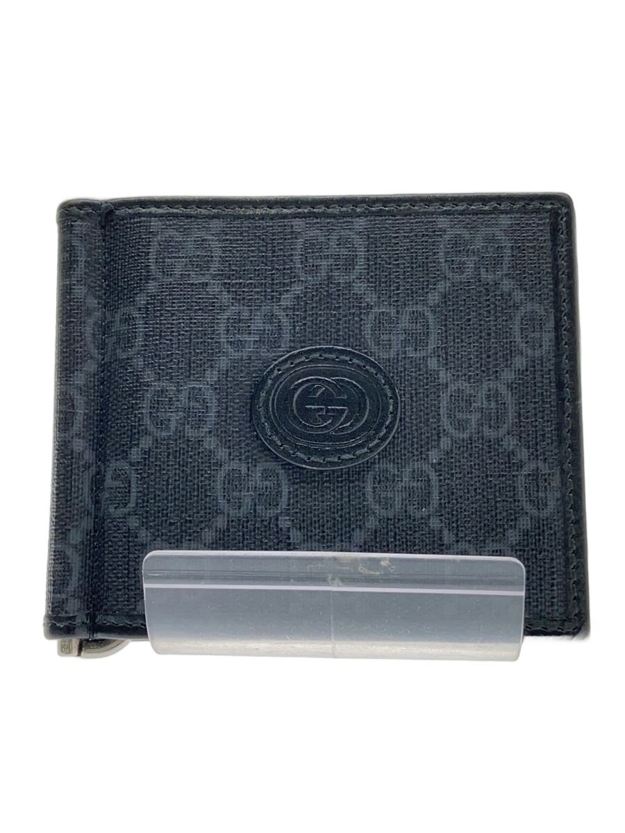 【中古】GUCCI◆2つ折り銭入れ/なめし革/BLK/メンズ/700686【服飾雑貨他】
