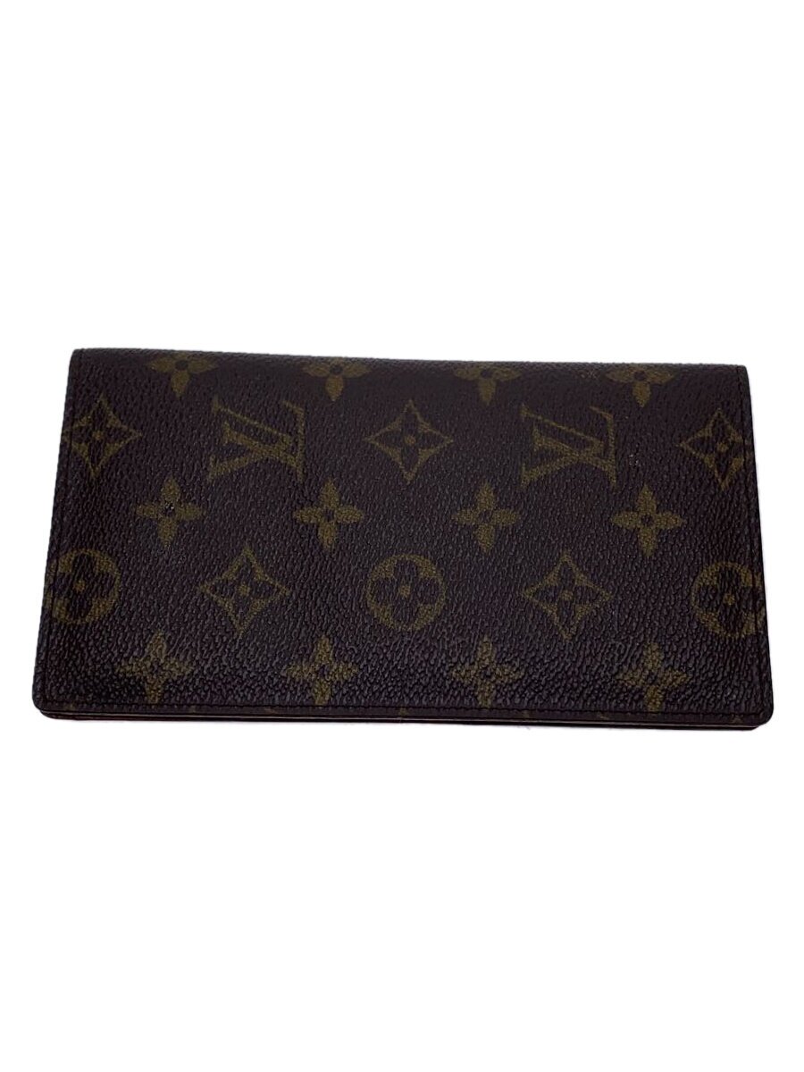 【中古】LOUIS VUITTON◆ポルト・バルール・カルト・クレディ_モノグラム・キャンバス_BRW/レザー/BRW/モノグラム/メンズ【服飾雑貨他】