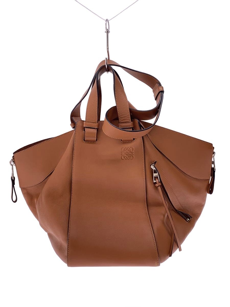 【中古】LOEWE◆トートバッグ/なめし革/BRW/無地【御徒面子】