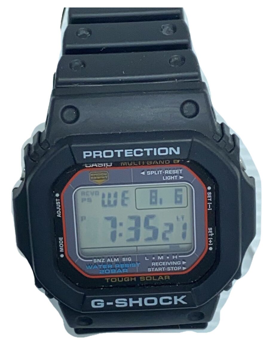 【中古】CASIO◆ソーラーウオッチ_G-SHOCK/デジタル/天然ゴム/BLK/BLK【服飾雑貨他】