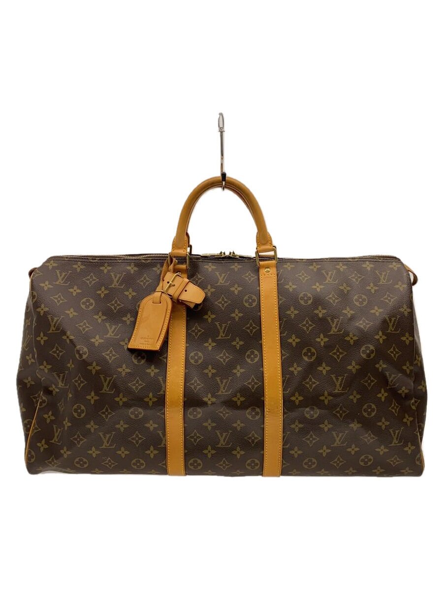 【中古】LOUIS VUITTON◆キーポル55_モノグラム・帆布_BRW/PVC/BRW【御徒面子】