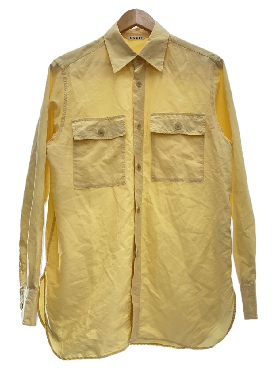 【中古】AURALEE◆長袖プルオーバー/1/綿織物/黄色/A20SS01SL/20SS/Silk Cotton Cloth Big Shi//【レディース御召しもの】