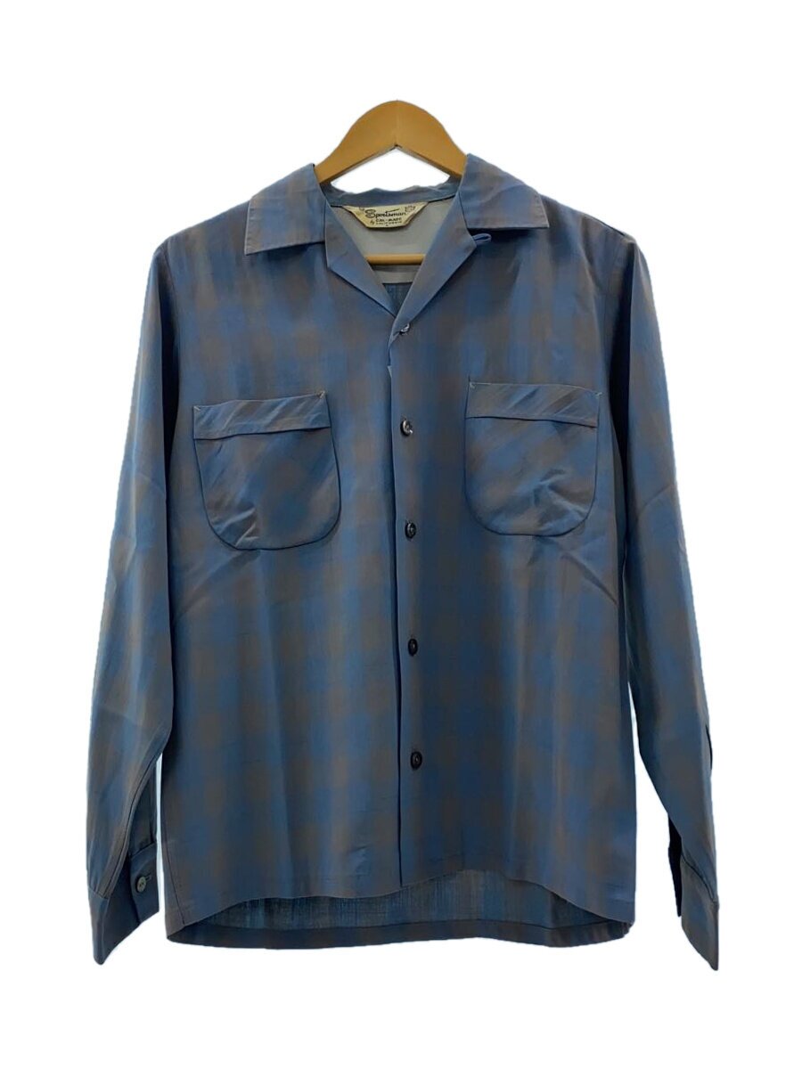 【中古】60s/開襟/Sportsman/長袖シャツ/S/レーヨン/オンブレチェック/ヴィンテージ【メンズウェア】｜2ｎｄ STREET 店