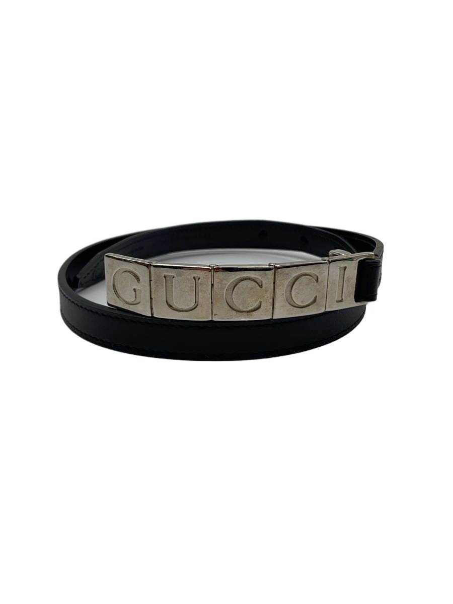 【中古】GUCCI◆三尺帯/--/BLK/無地/レディース/65・26・037・1192・8947【服飾雑貨他】