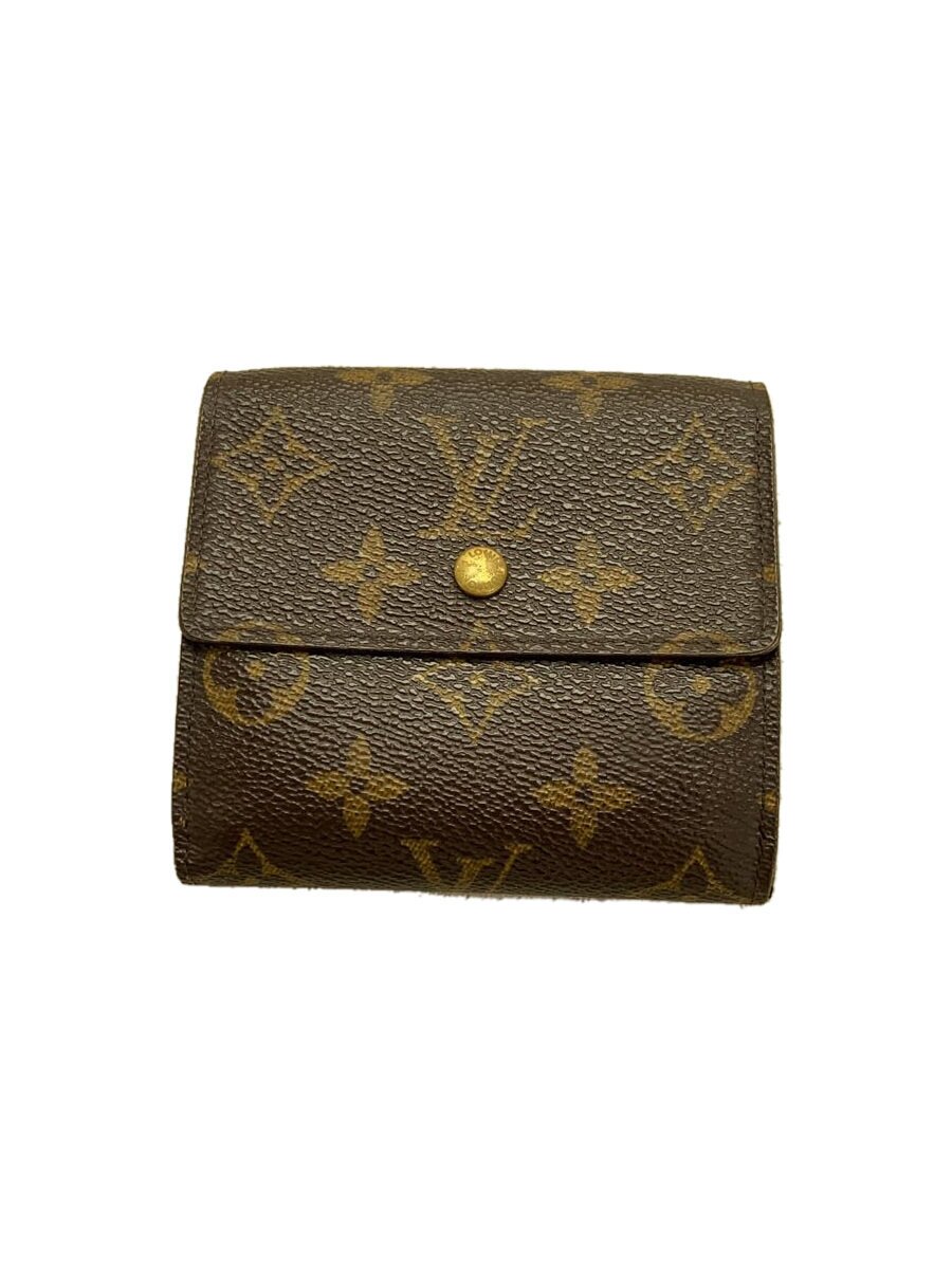 【中古】LOUIS VUITTON◆ポルト・フォイユ・エリーズ_モノグラム・キャンバス_BRW/PVC/BRW/レディース【服飾雑貨他】