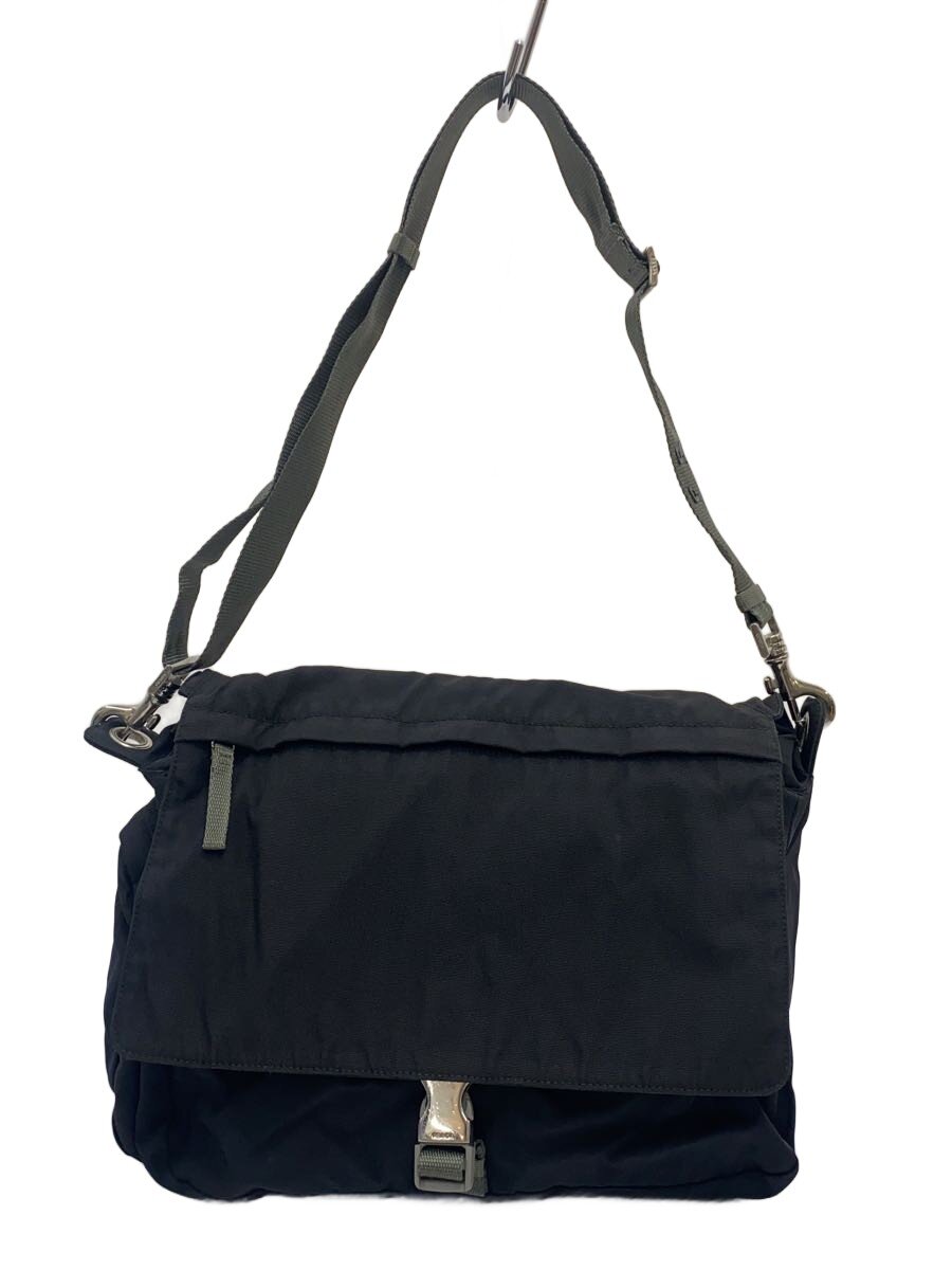 【中古】PRADA◆ショルダーバッグ/ナイロン/BLK/無地//【御徒面子】
