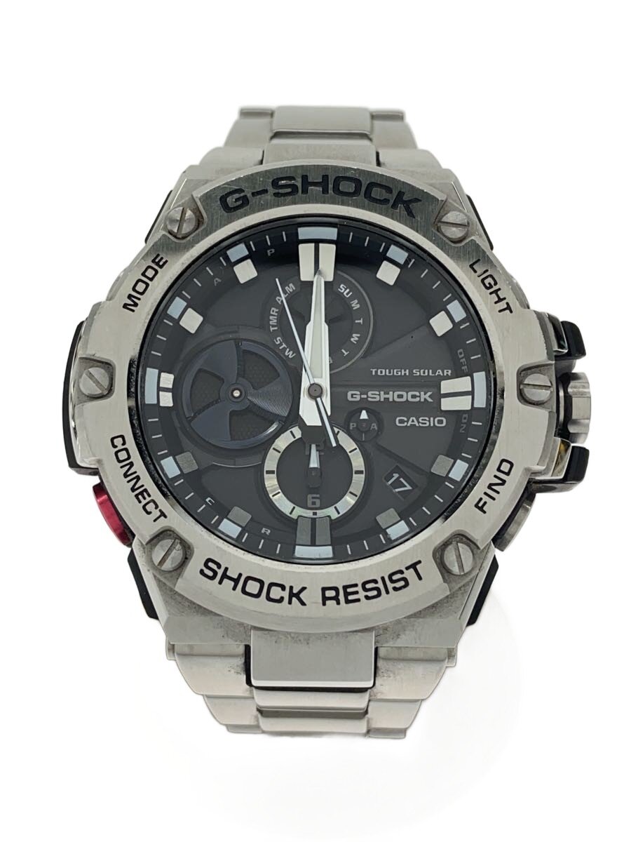 【中古】CASIO◆ソーラー腕時計・G-SHOCK/アナログ/ステンレス/BLK/SLV【服飾雑貨他】｜2ｎｄ STREET 店