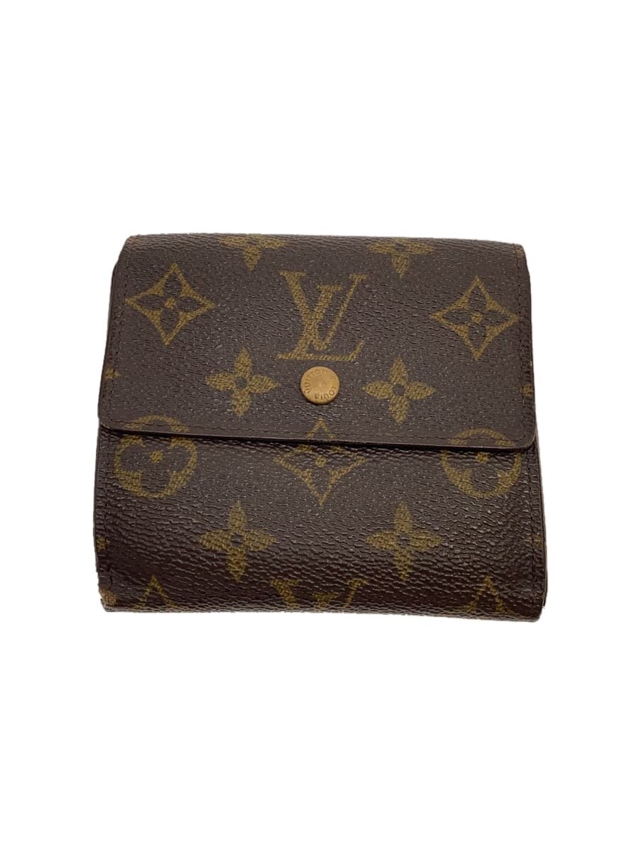 【中古】LOUIS VUITTON◆ポルト・フォイユ・エリーズ_モノグラム・キャンバス_BRW/PVC/BRW/モノグラム/レディース【服飾雑貨他】