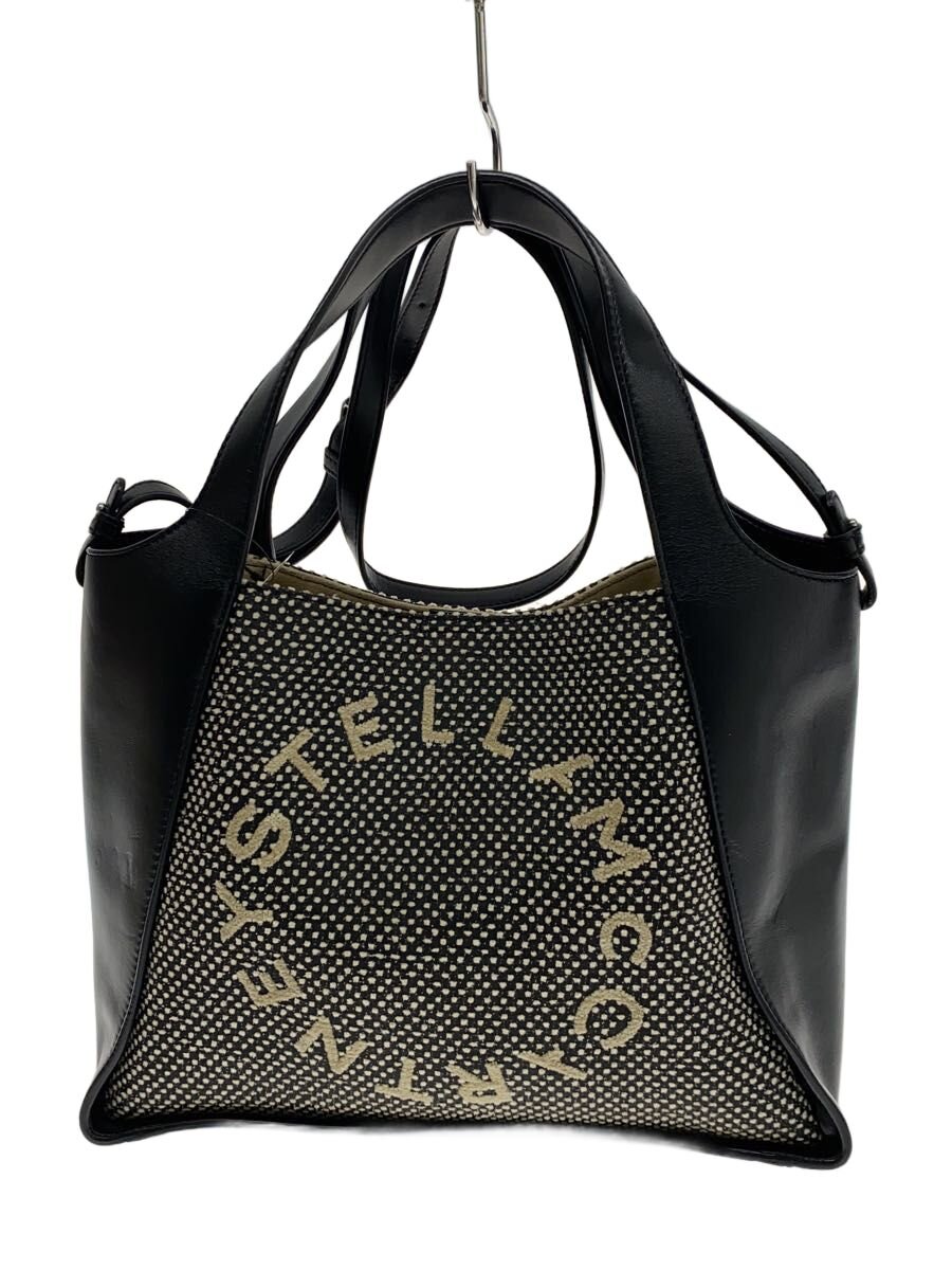 【中古】STELLAMcCARTNEY◆ステラロゴトートバッグ/ショルダーバッグ/なめし革/BLK【御徒面子】