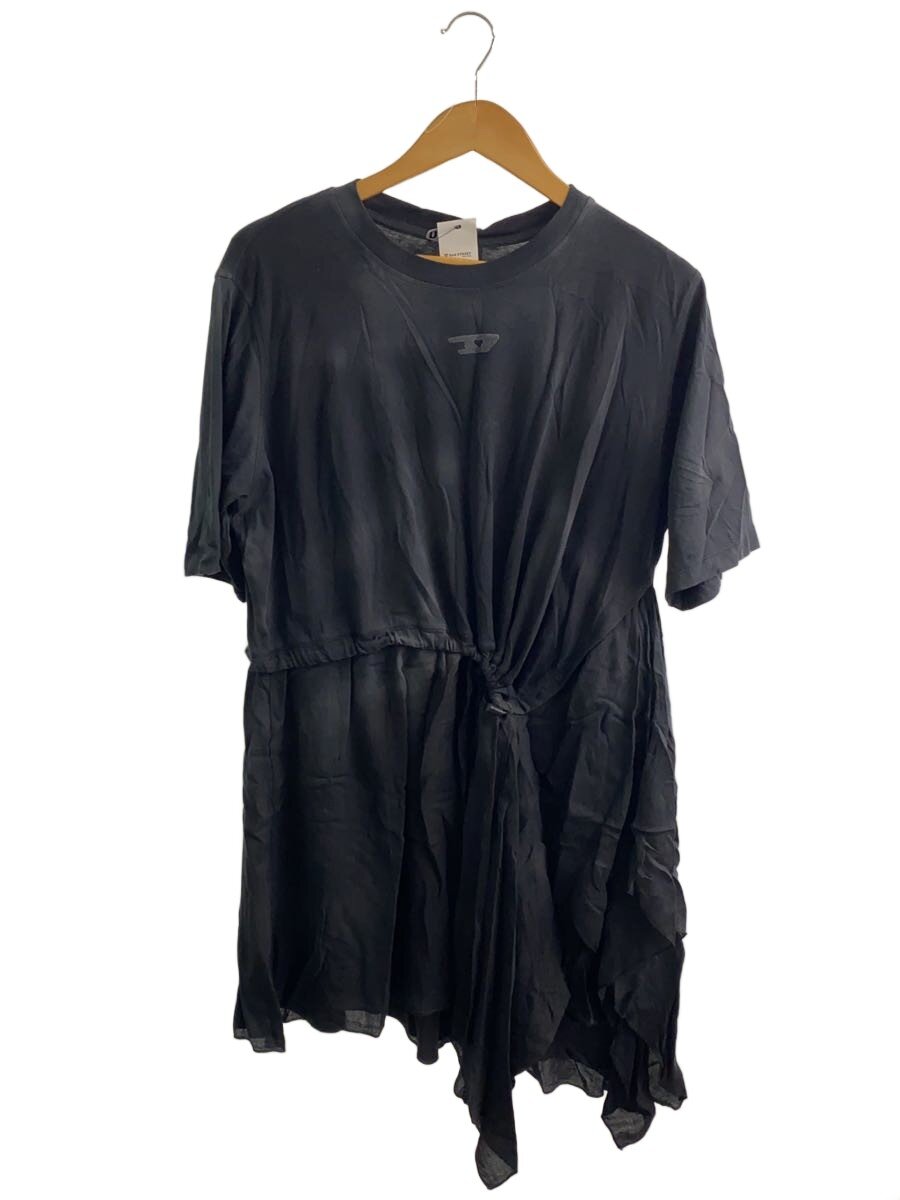 【中古】DIESEL◆DRESS-PANNEL-SLEEV/半袖カットソー/S/綿織物/BLK/無地/A19605//【レディース御召しもの】