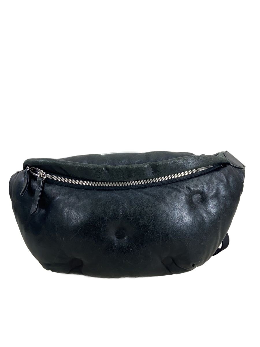 【中古】Maison Margiela◆11/瓦ゲットー/ショルダーバッグ/なめし革/BLK//【御徒面子】