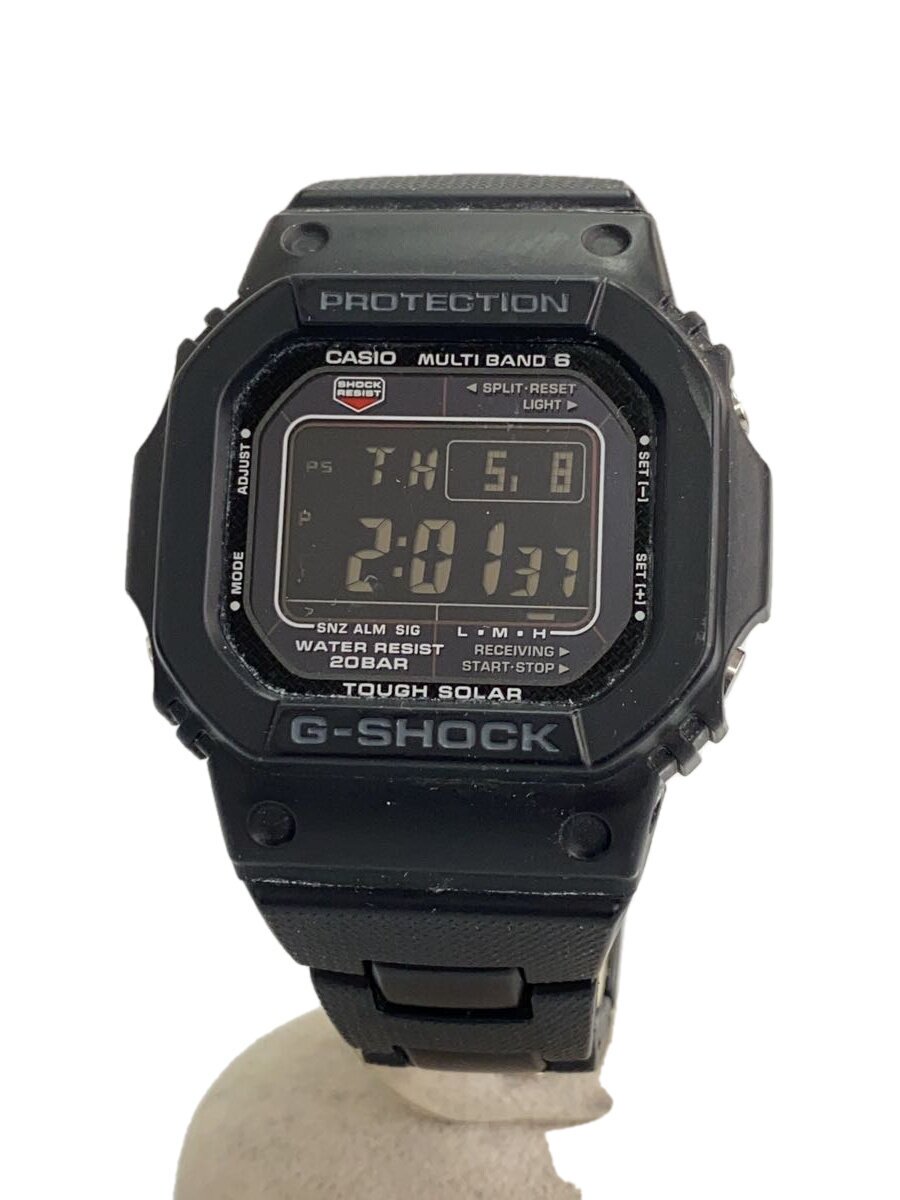 【中古】CASIO◆ソーラーウオッチ_G-SHOCK/デジタル/ステンレス鋼/BLK/BLK【服飾雑貨他】