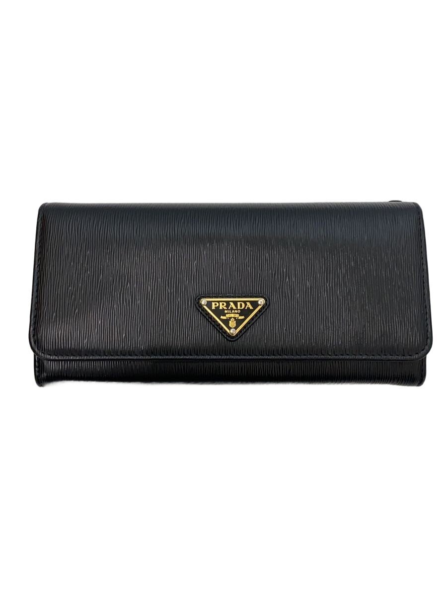 【中古】PRADA◆長札入れ/--/BLK/メンズ//【服飾雑貨他】