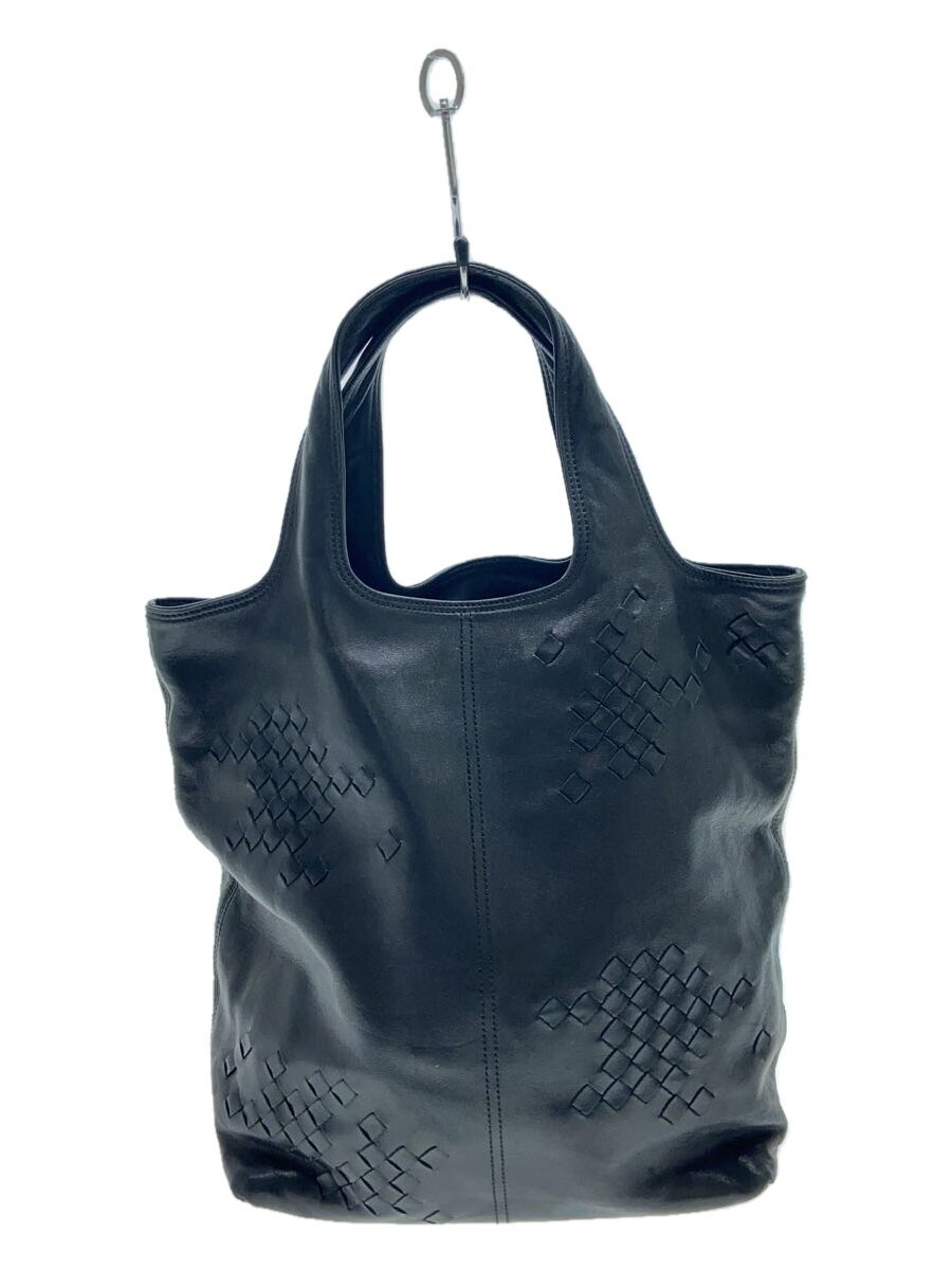 【中古】BOTTEGA VENETA◆BOTTEGA VENETA ボッテガヴェネタ BLK/無地/131673/イントレトートバッグ【御徒面子】
