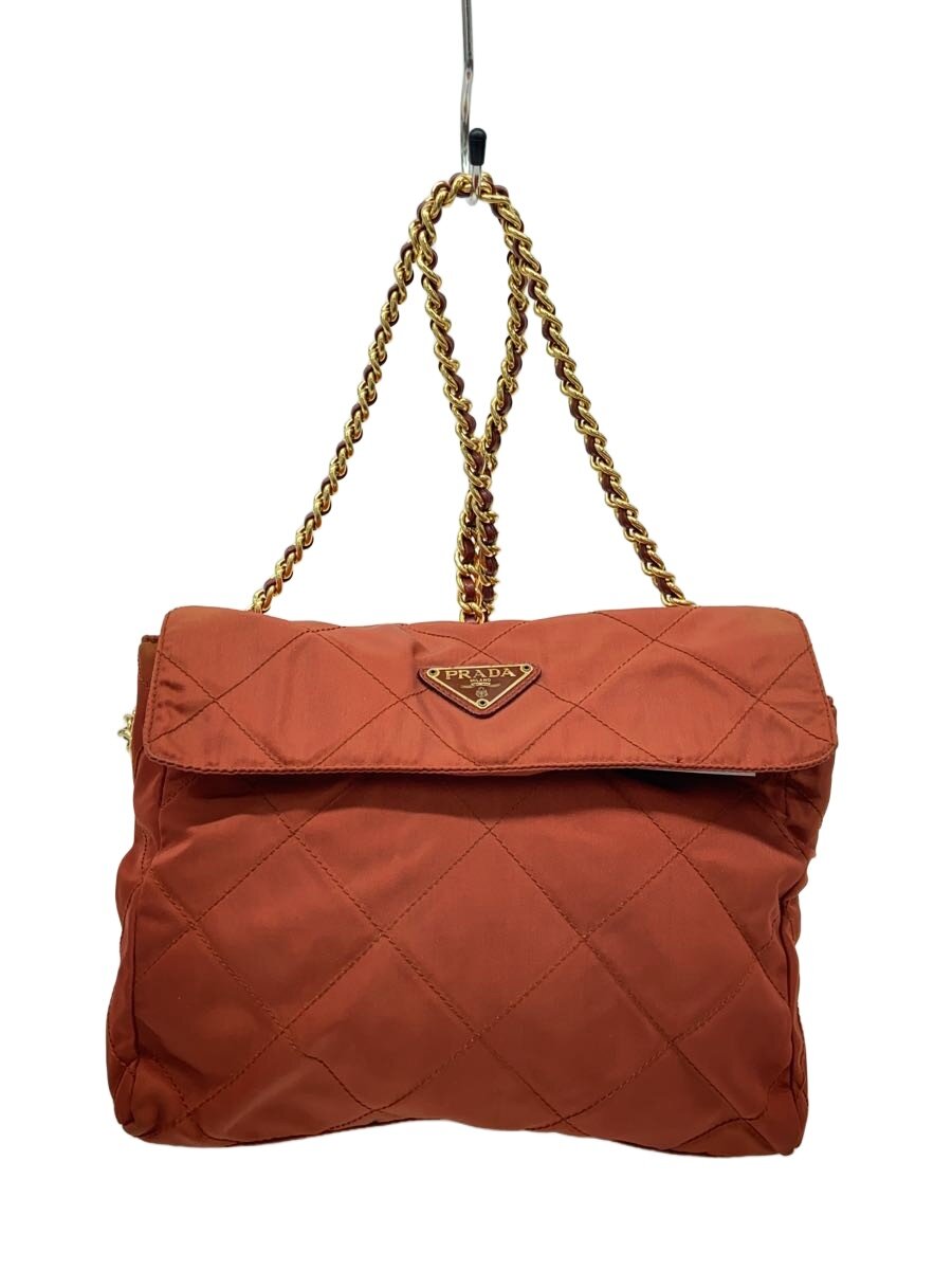 【中古】PRADA◆ショルダーバッグ/ナイロン/BRD/無地/チャック手抜かりあり【御徒面子】