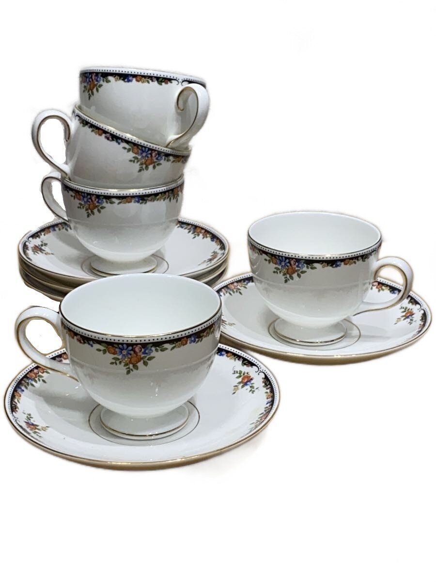 【中古】WEDGWOOD◆カップ&ソーサー/5点セット/WHT/OSBORNE【キッチン用品】
